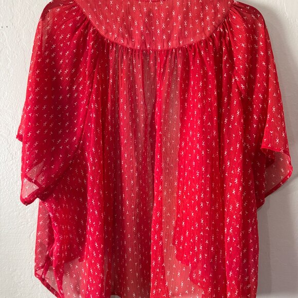 SO Juniors Red Sheer Cover-up/Kimono Size 2X - Picture 3 of 4